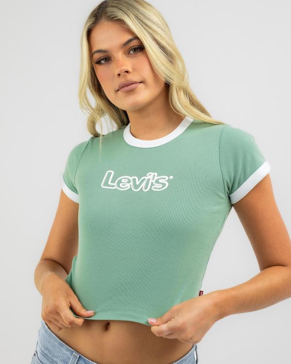 Levi's Women's Graphic Ringer Baby T-Shirt in Green