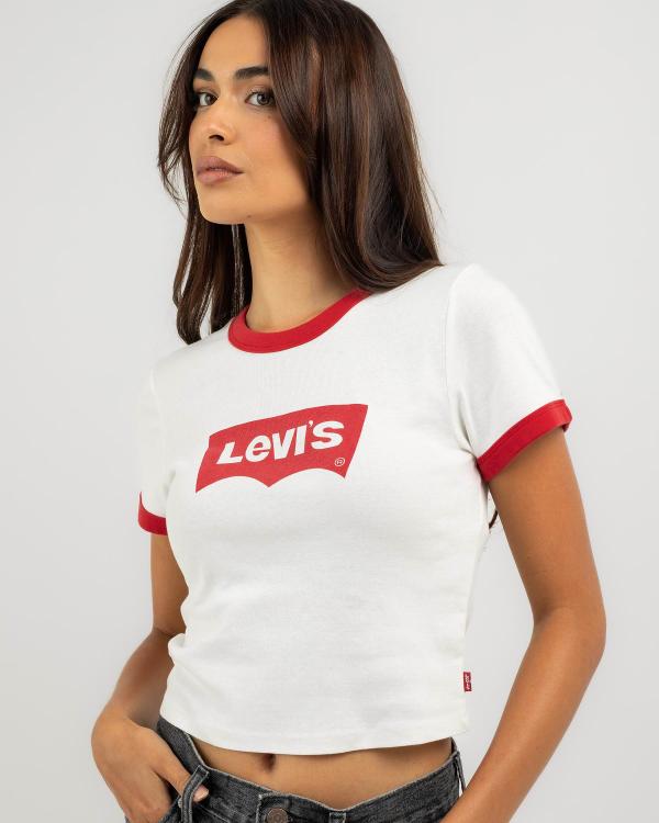 Levi's Women's Graphic Ringer Baby T-Shirt in White