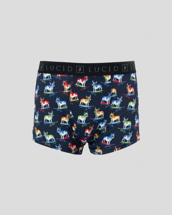Lucid Boys' Skate Dog Fitted Boxers in Navy