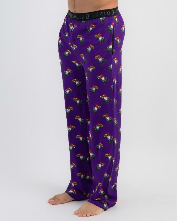 Lucid Men's Gnarly Gnomes Pyjama Pants in Purple