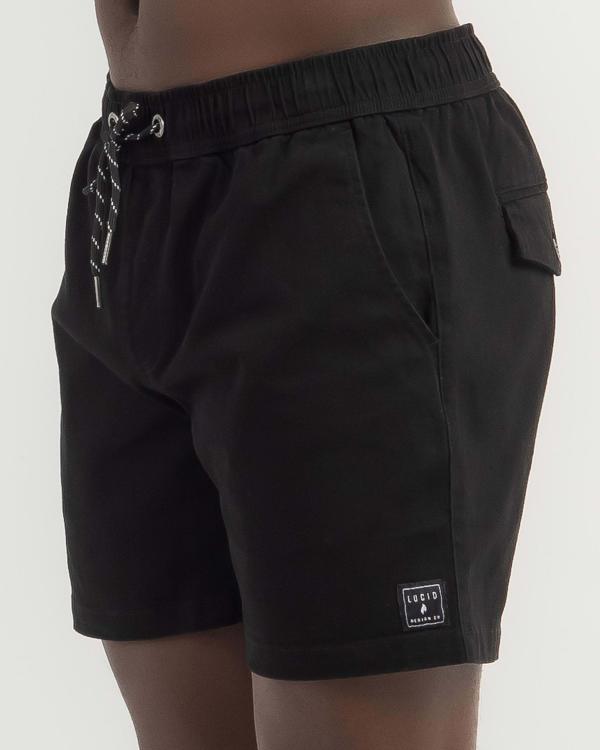 Lucid Men's Lever Mully Shorts in Black