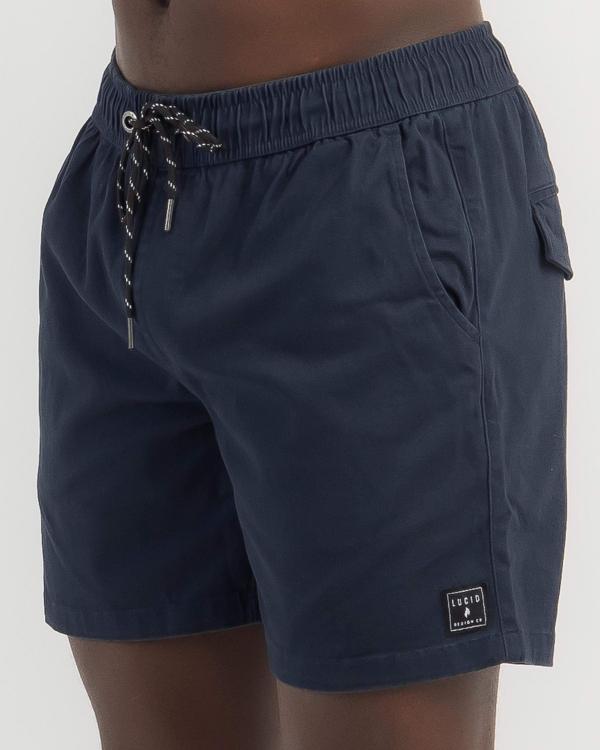 Lucid Men's Lever Mully Shorts in Navy