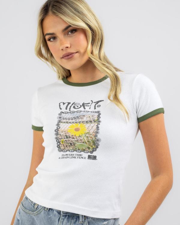 M/SF/T Women's Sheeps Gold Ringer T-Shirt in White