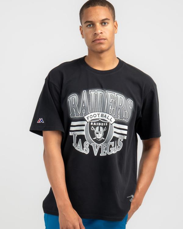 Majestic Men's Las Vegas Raiders Arch Glow Stripe T-Shirt in Black