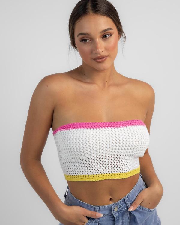 Mooloola Women's Ariel Crochet Tube Top in White