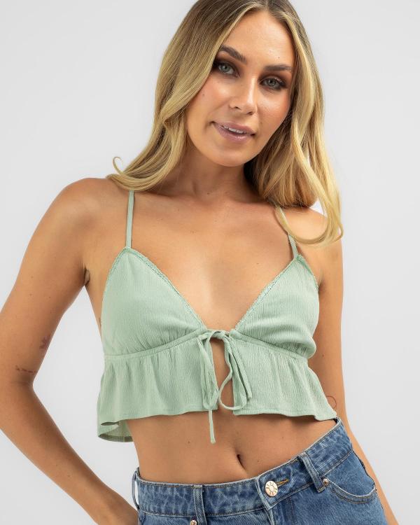 Mooloola Women's Faith Tie Up Cami Top in Green