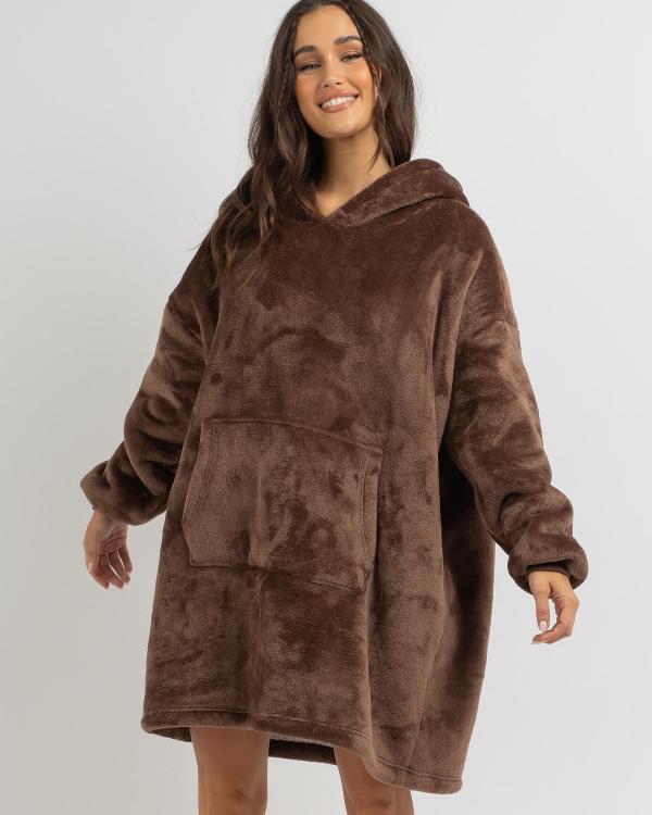 Mooloola Women's One More Time Hooded Blanket in Brown