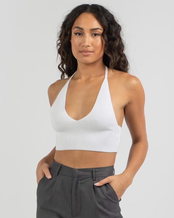 Mooloola Women's Snoh Knit Halter Top in White