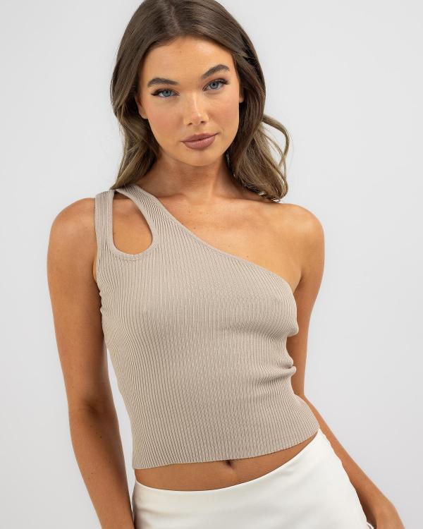 My Girl Women's Immi One Shoulder Knit Top in Natural