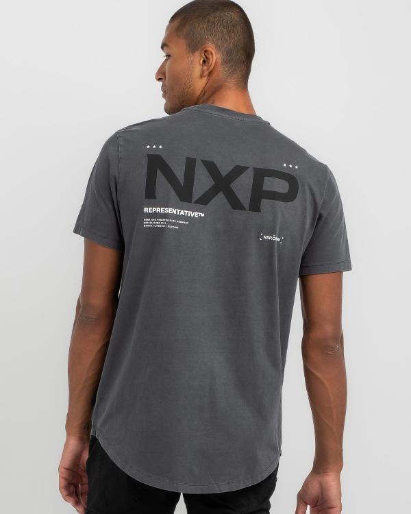 Nena & Pasadena Men's Delta Time Dual Curved T-Shirt in Black