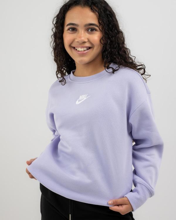 Nike Girls' Sportswear Bf Sweatshirt in Purple