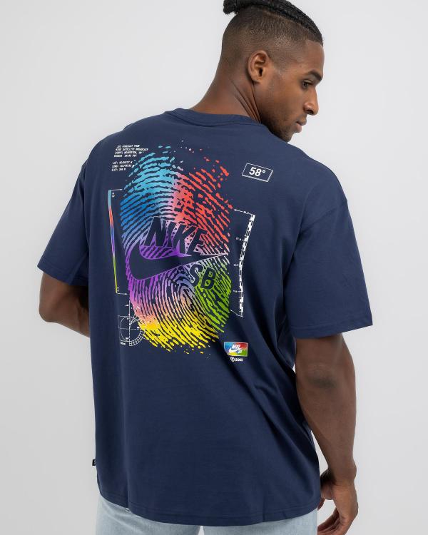 Nike Men's Sb Thumbprint T-Shirt in Navy