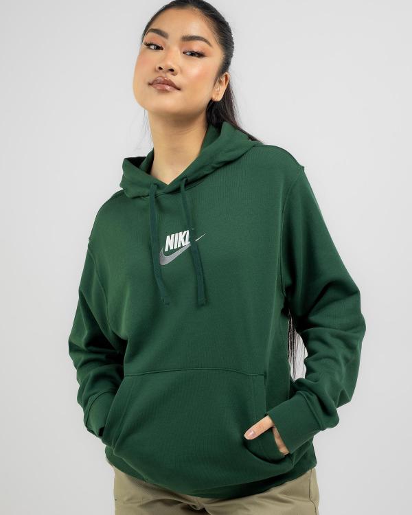 Nike Women's French Terry Fleece Hoodie in Green