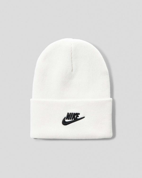 Nike Women's Futura Peak Beanie Hat in White