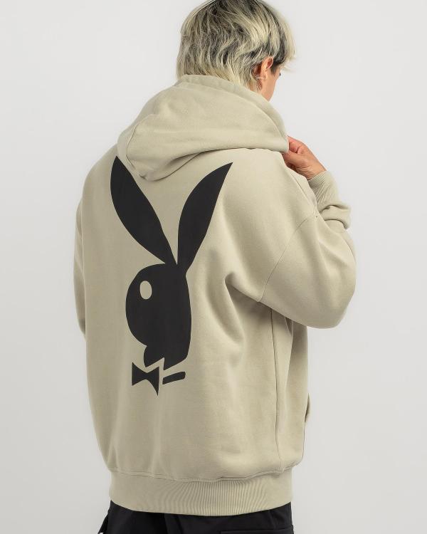 Playboy Men's Bunny Stack Hoodie in Grey