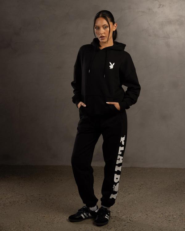 Playboy Women's Big Bunny O Track Pants in Black