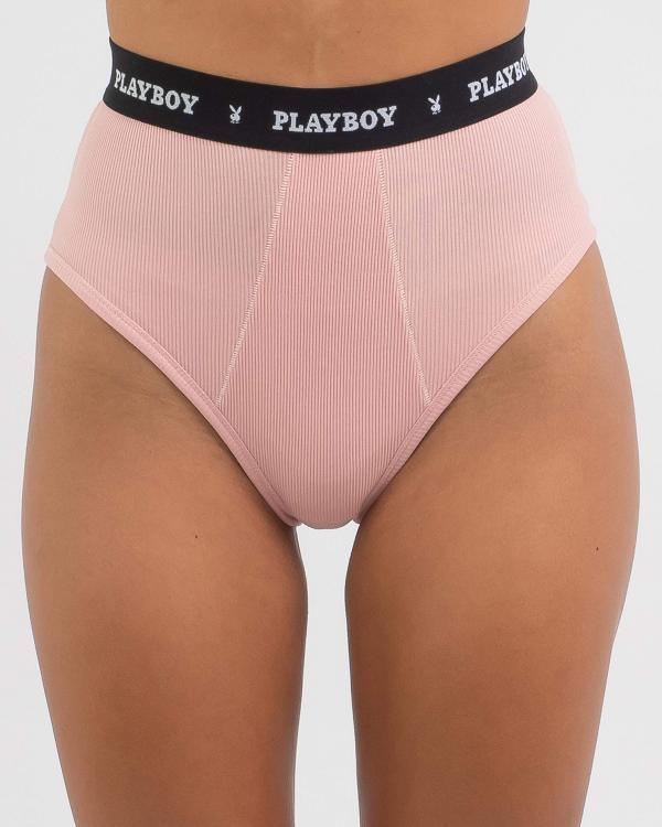 Playboy Women's Heidi Logo Brief in Pink