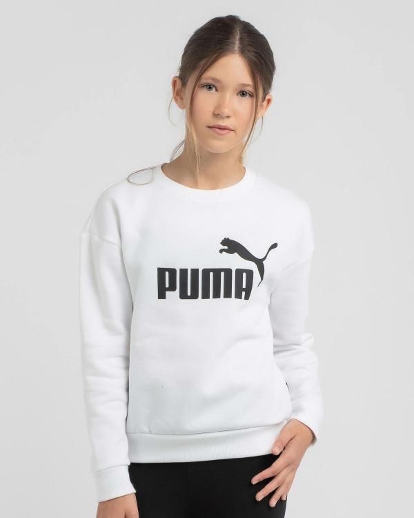 Puma Girls' Essential Logo Sweatshirt in White
