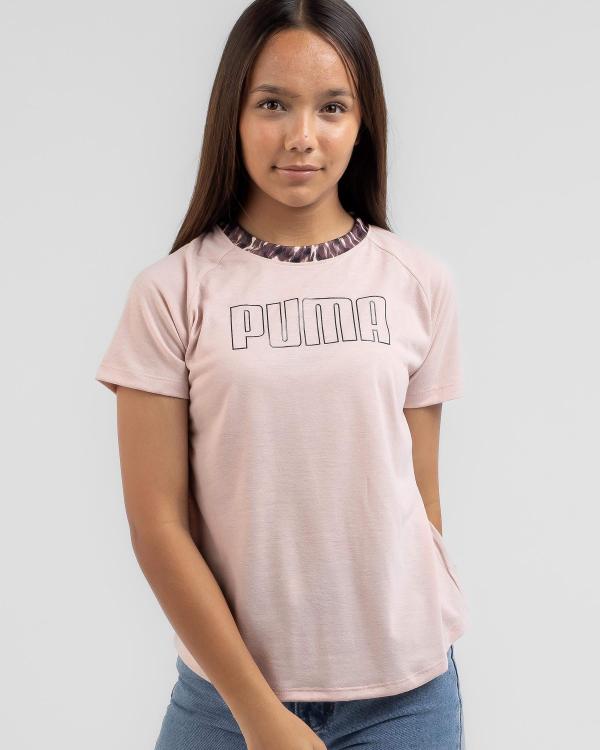 Puma Girls' Safari Glam T-Shirt in Pink