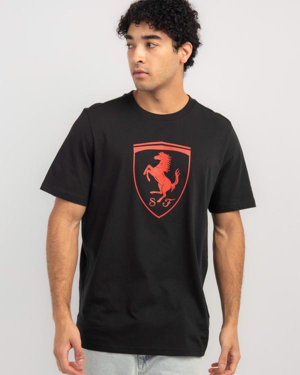 Puma Men's Ferrari Race Big Shield T-Shirt in Black