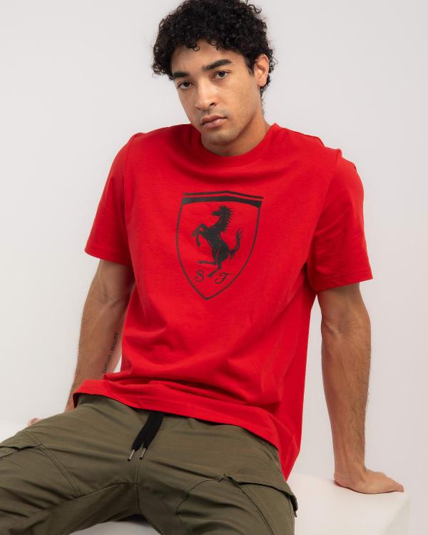 Puma Men's Ferrari Race Big Shield T-Shirt in Red