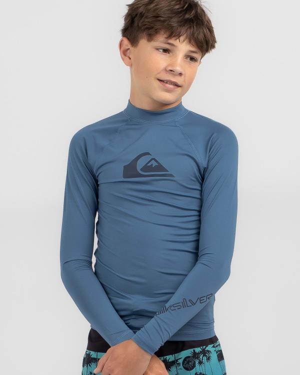 Quiksilver Boys' All Time Long Sleeve Wet Shirt in Blue
