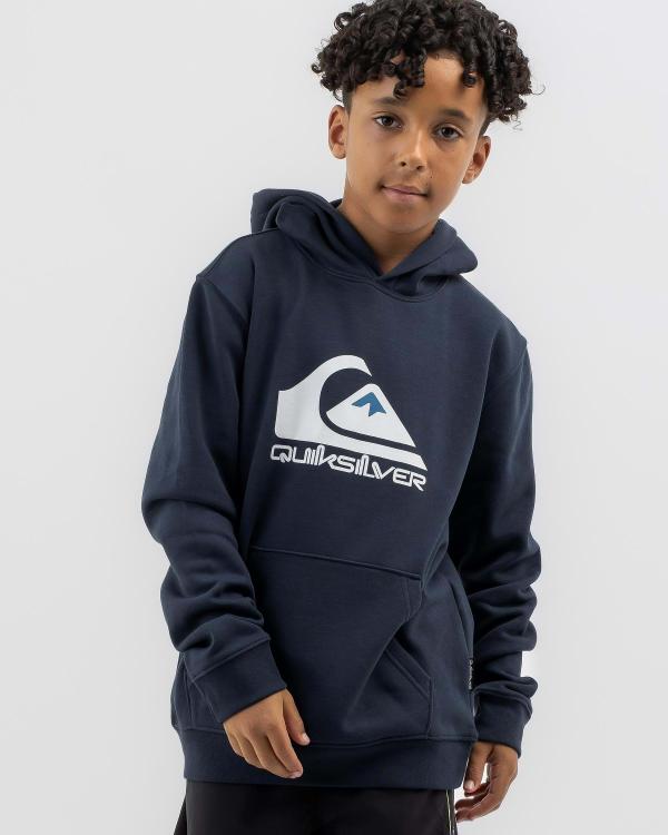 Quiksilver Boys' Big Logo Hoodie in Navy