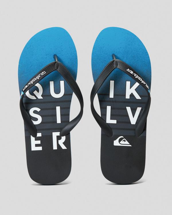 Quiksilver Men's Molokai Wordblock Thongs Shoes in Blue