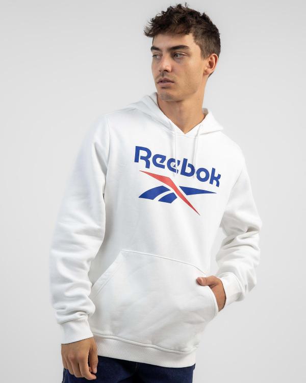 Reebok Men's Big Stacked Logo Hoodie in White
