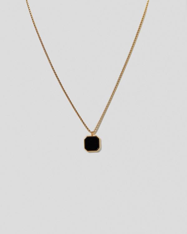 REPUBLIK Men's Onyx Pendant Necklace in Gold