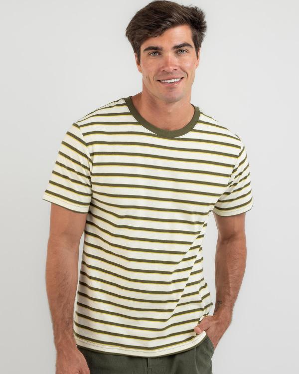Rhythm Men's Everyday Stripe Short Sleeve T-Shirt in Natural