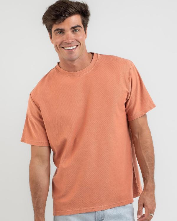 Rhythm Men's Textured Short Sleeve T-Shirt in Brown
