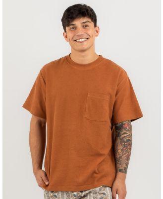 Rhythm Men's Vintage Terry T-Shirt in Brown
