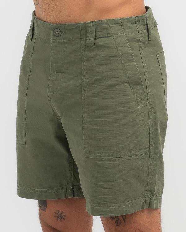 Rhythm Men's Worn Path Ripstop Shorts in Green