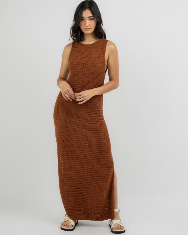 Rhythm Women's Evermore Knit Tank Maxi Dress in Brown