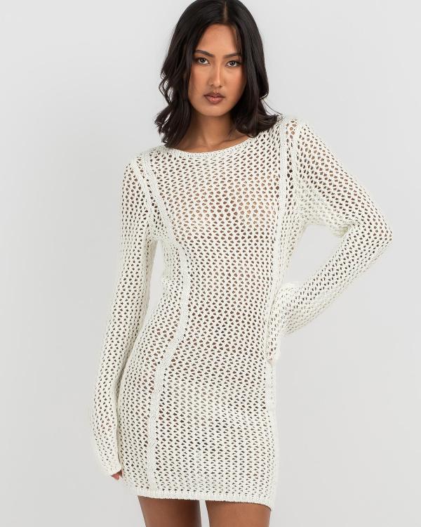 Rhythm Women's Seashell Crochet Dress in Cream