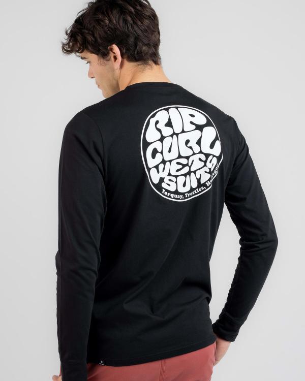 Rip Curl Men's Icons Of Surf Long Sleeve Rash Vest in Black