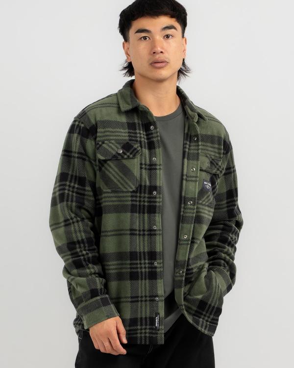 Rip Curl Men's Party Pack Polar Fleece Flannel Top in Green