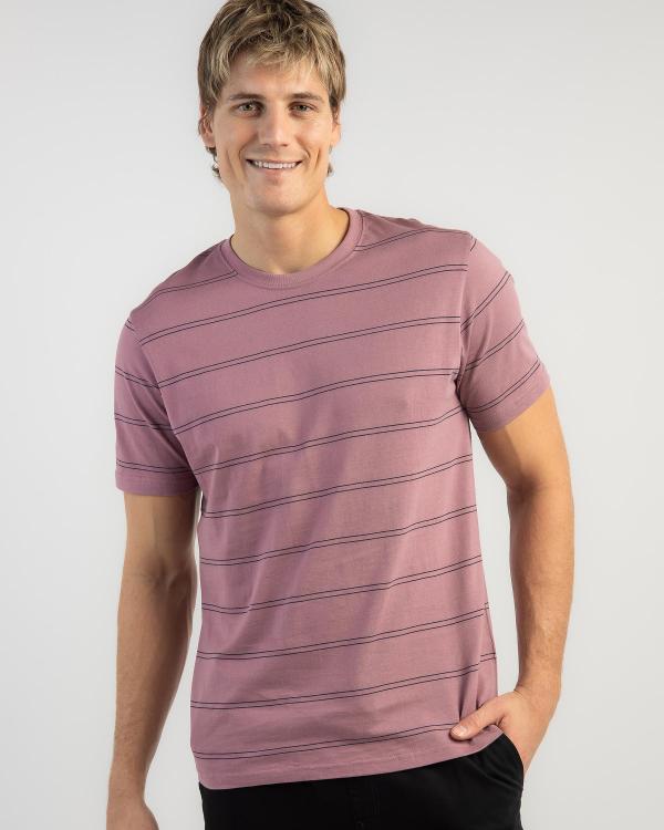 Rip Curl Men's Plain Stripe T-Shirt in Purple