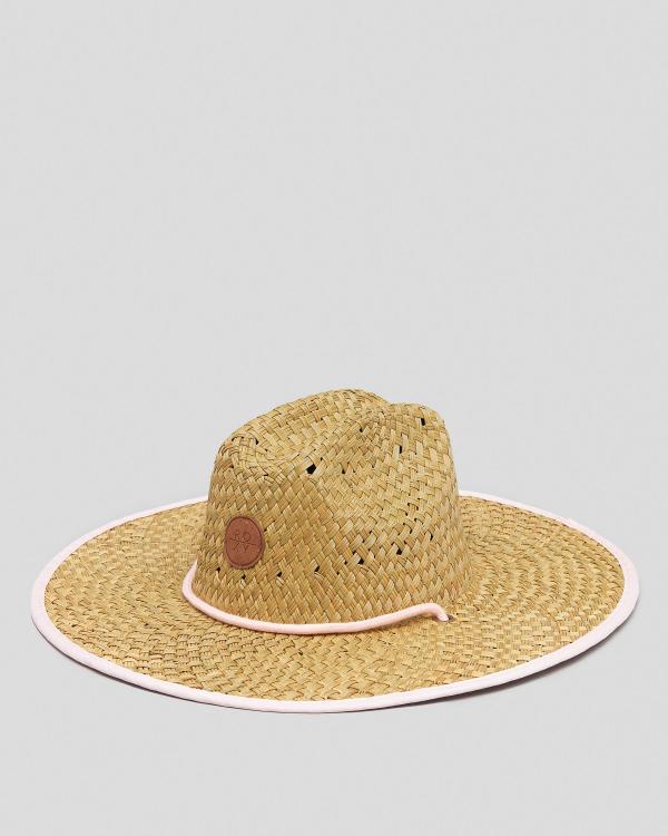 Roxy Girls' Pina To My Colada Panama Hat in Pink