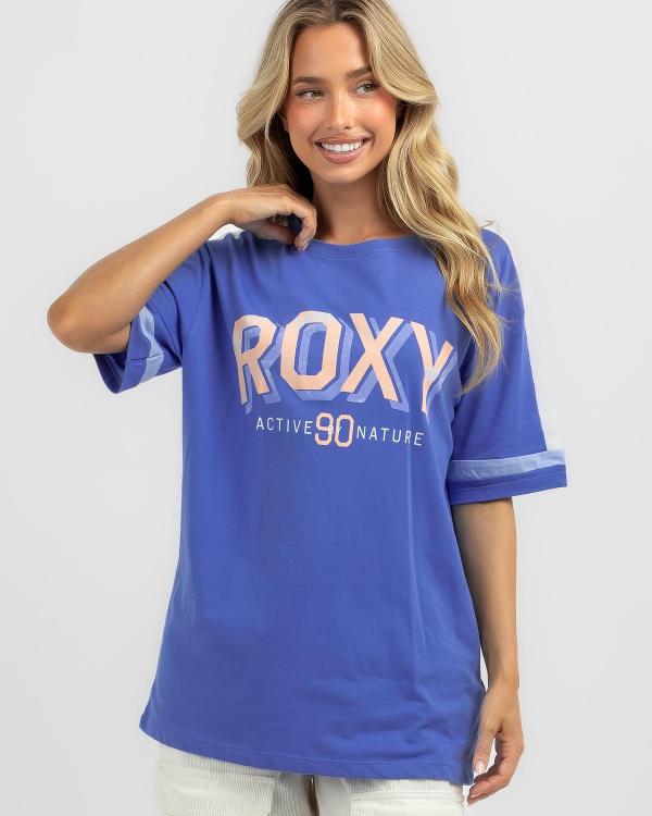 Roxy Women's Essential Energy Colourband T-Shirt in Blue