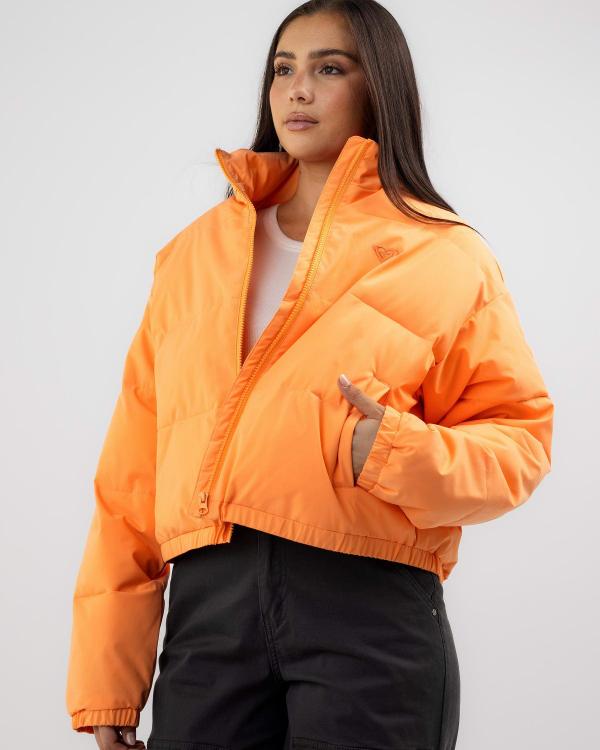 Roxy Women's Move And Go Puffer Jacket in Orange