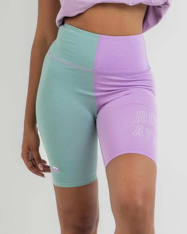 Russell Athletic Women's Two Tone Bike Shorts in Purple