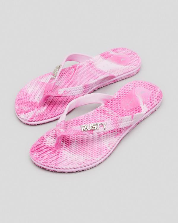 Rusty Girls' Splat Flippin' Thongs Shoes in Pink