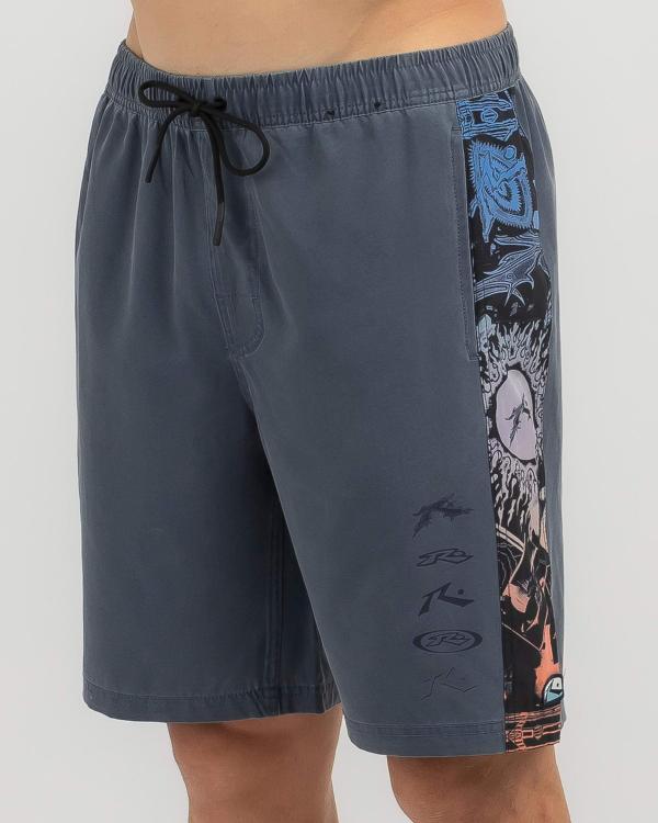 Rusty Men's Lot And Tabouli Elastic Board Shorts in Blue
