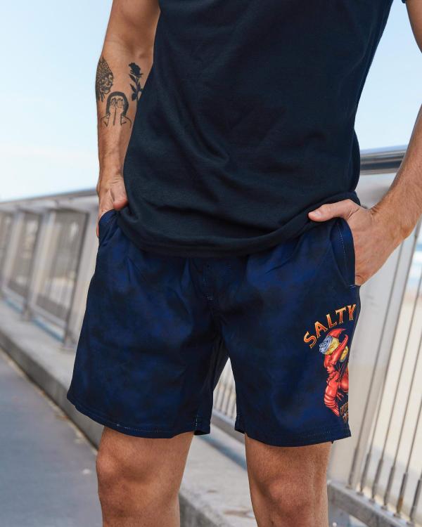 Salty Life Men's Crushin Tinnies Mully Shorts in Navy