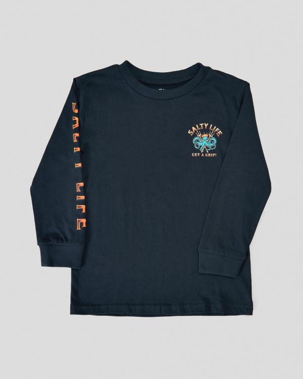 Salty Life Toddlers' Get A Grip Long Sleeve T-Shirts in Navy