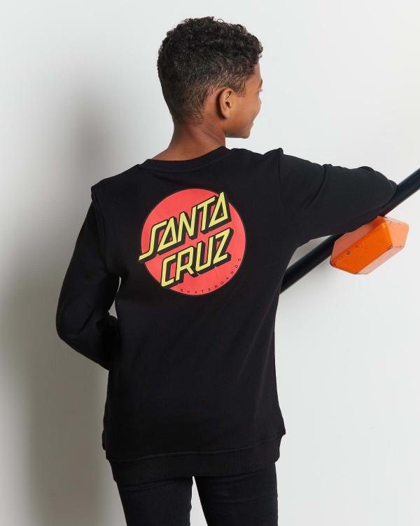 Santa Cruz Boys' Classic Dot Chest Sweatshirt in Black