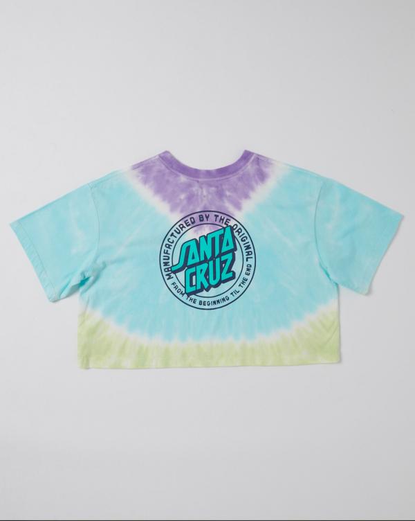 Santa Cruz Girls' Dot Redux Tie Dye T-Shirt in Blue