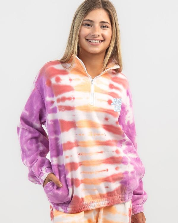 Santa Cruz Girls' Unicorn Stack Strip Sweatshirt in Pink